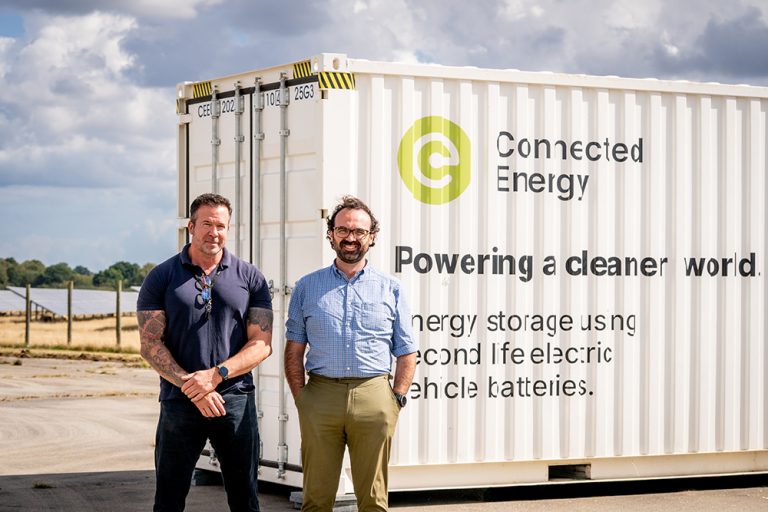 Connected Energy’s Darren Cheadle and Rob Moore at the Hethel site.